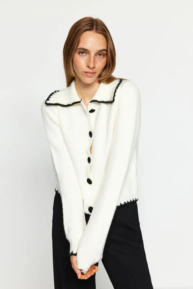Cardigan - Ecru - Regular fit - 1