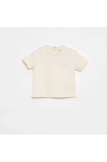 Loose Solid-Color Short-Sleeve T-Shirt WHITE