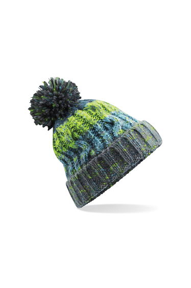 Beechfield Womens/Ladies Corkscrew Pom Pom Beanie - Electric Grey