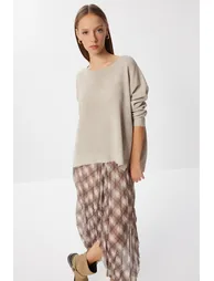 Women's Bone Basic Knit Sweater - 1