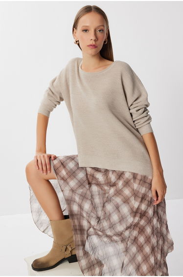 Women's Bone Basic Knit Sweater
