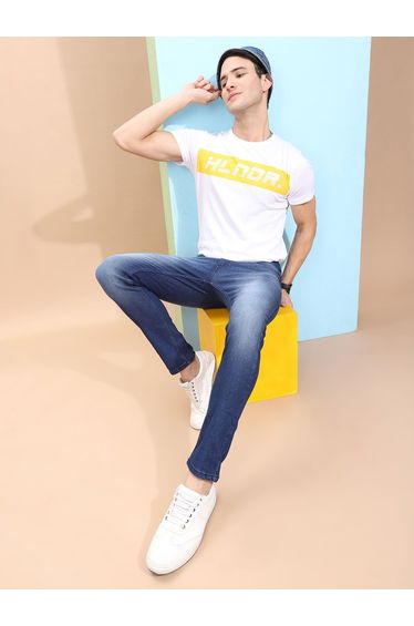 Men Mid Rise Faded Slim Fit Jeans