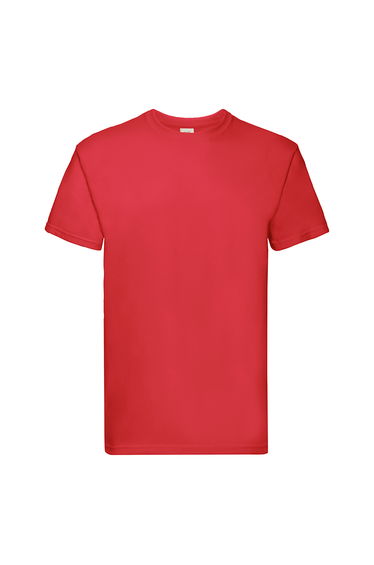 Fruit Of The Loom Mens Super Premium Short Sleeve Crew Neck T-Shirt - Red