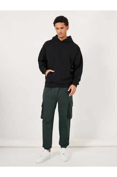 Oversized Cut and Sew Detail Cargo Joggers