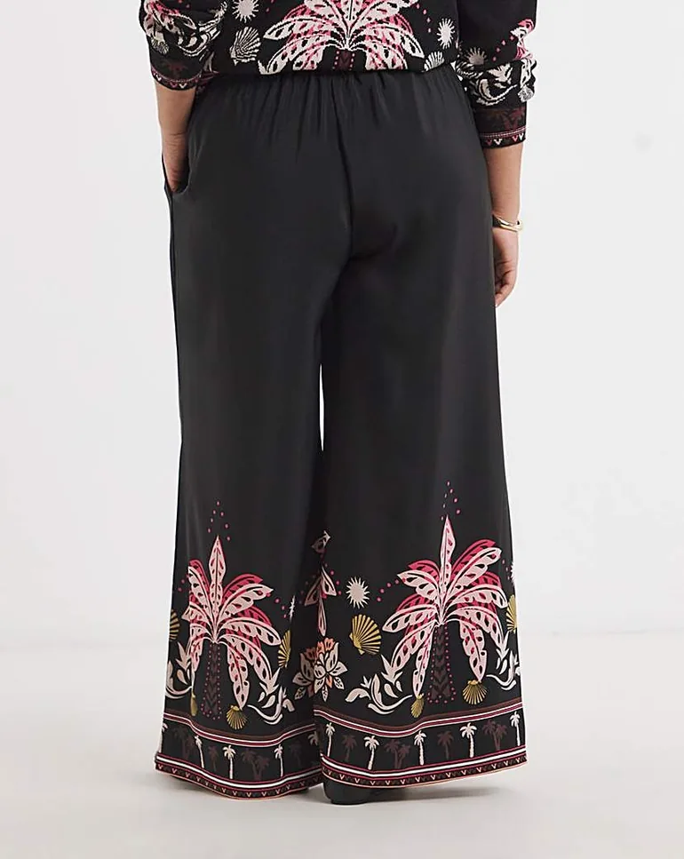 Palm Printed Palazzo Trouser - 4