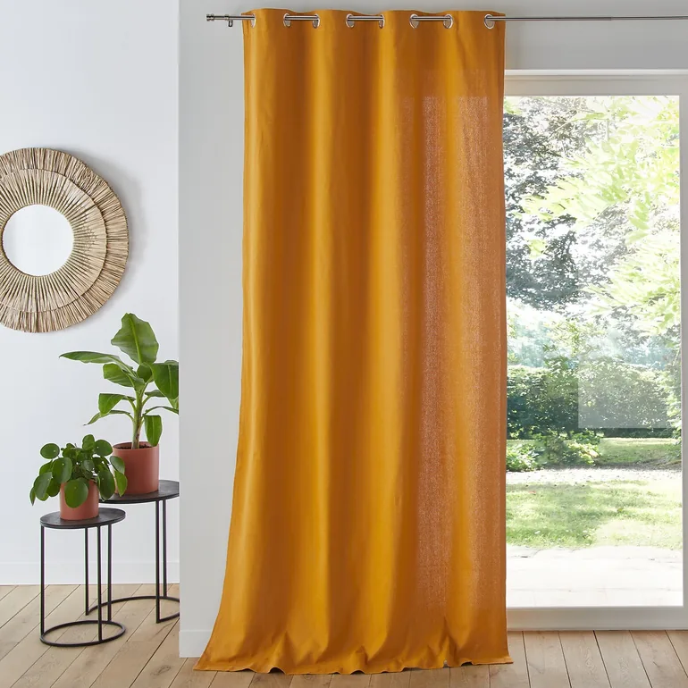 Panama Single Cotton Curtain with Metal Eyelets