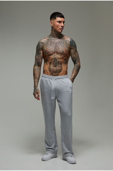 Tall Training Dept Contrast Drawcord Straight Leg Jogger - grey marl