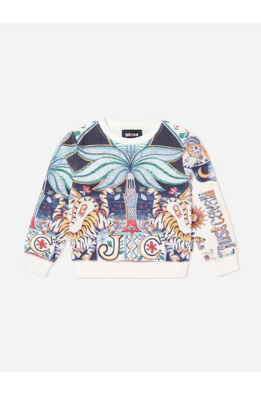 Just Cavalli Kids India Digital Sindri Sweatshirt in Multicolour