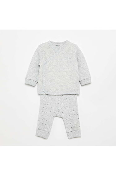 Adjustable Quilted 2-Piece Pyjamas GREY