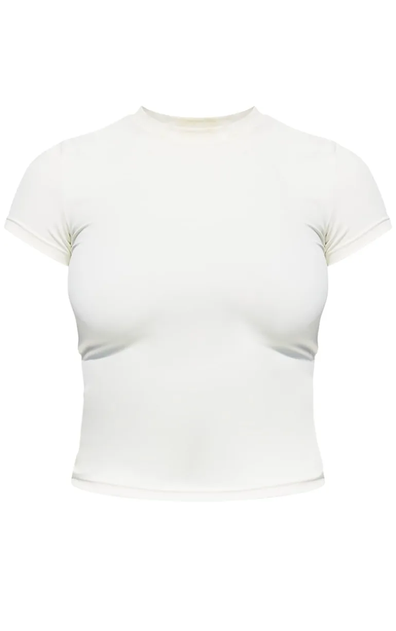 Cream Contour Sculpt Short Sleeve T Shirt - 4