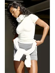 Cream Contour Sculpt Short Sleeve T Shirt