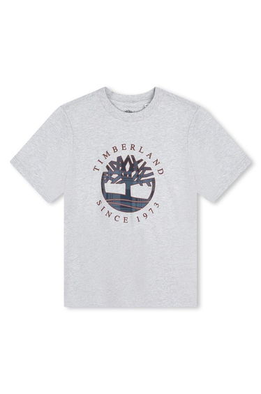 Timberland Boys Large Logo Short Sleeve T-shirt Chine Grey - grey