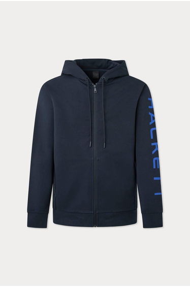 Hackett Sport Essential Sleeve Logo Full Zip Hoodie Navy