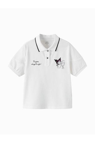 Girls' Polo T-Shirt With Front Print