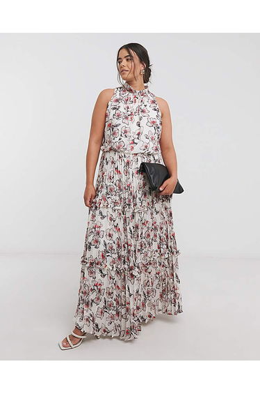 Joanna Hope Ruffle Pleated Dress