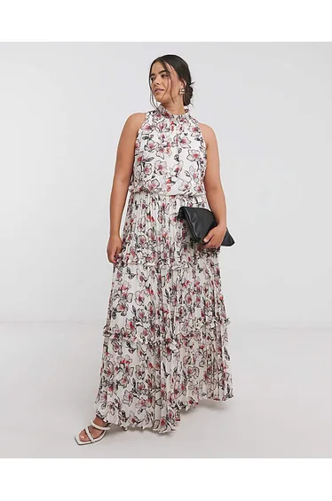 Joanna Hope Ruffle Pleated Dress