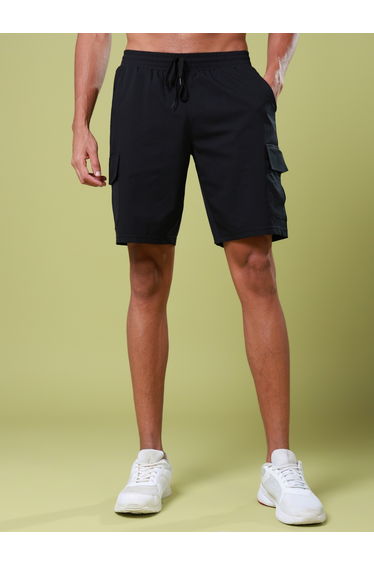 Solid Slim Fit Shorts with Drawstring