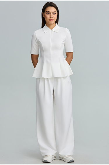Pleated Wide Leg Tailored Pants