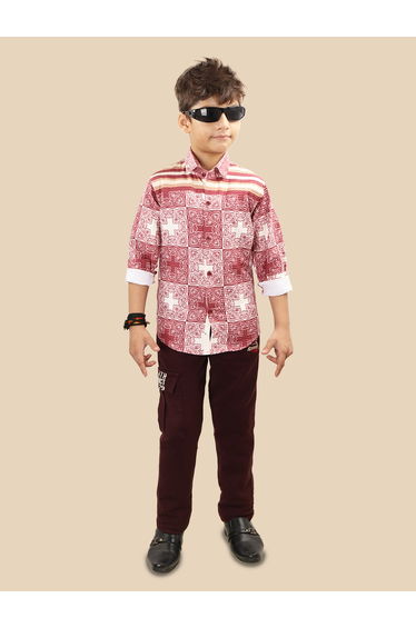 Printed Buttoned Shirt and Pant Set