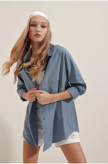 BDART Oversized Long Sleeve Button-Up Shirt