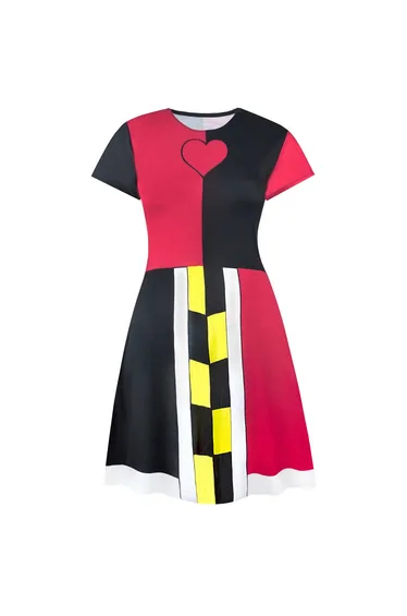 Alice in Wonderland Womens/Ladies Queen of Hearts Costume Dress - Red/Black