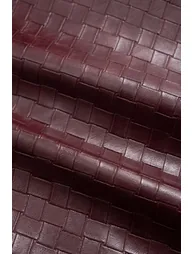 Woven Pattern Faux Leather Patchwork Cropped Jacket - 3