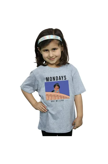 تيشيرت قطن بناتي بطبعة ديزني - رمادي 
