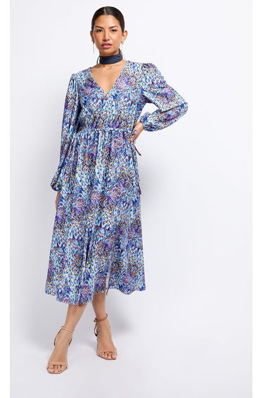 Peacock Print Midaxi Dress by Vogue Williams