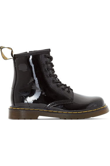 Kids Delaney Lace-Up Patent Leather Ankle Boots