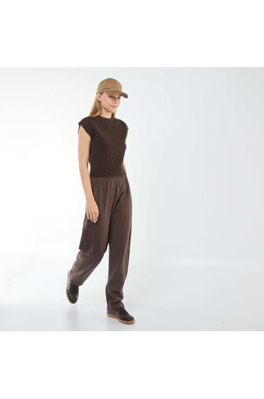 Barrel-style joggers BROWN