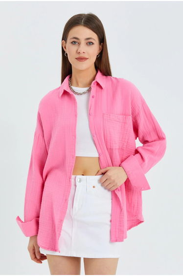Mixray Oversize Shirt with Pocket Detail