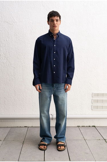 GIESTO Cotton Oversized Button-Up Shirt