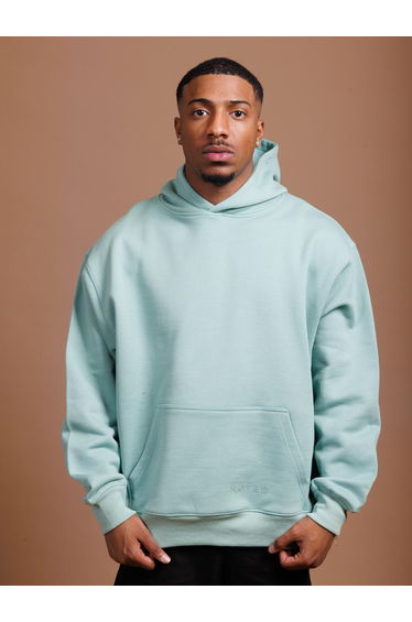 Blue Relaxed Fit Hoodie with Front Pocket