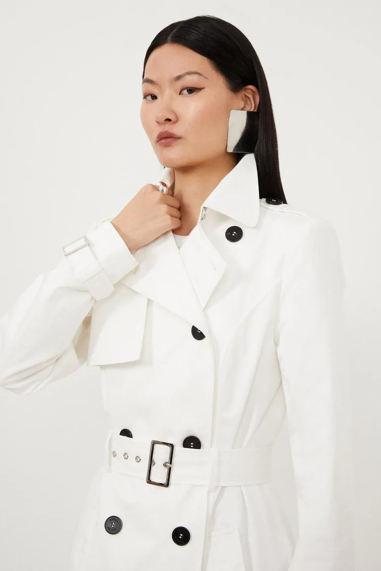 Tailored Classic Belted Trench Coat - 3