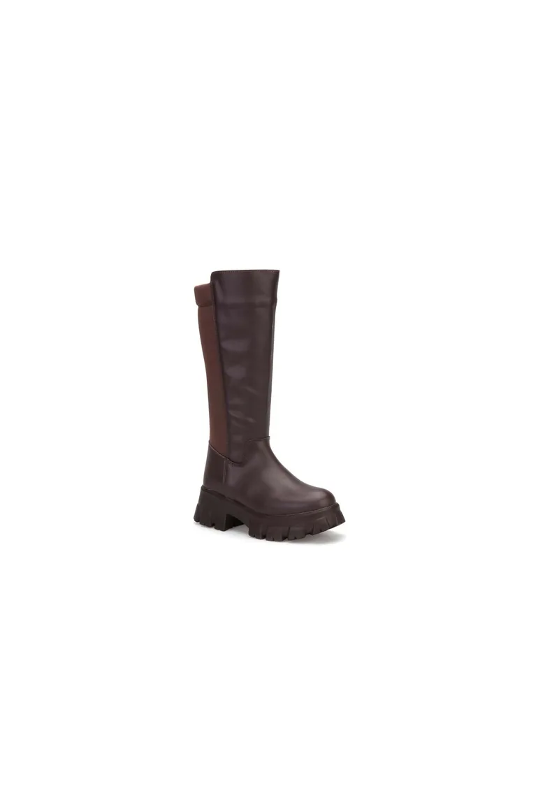 Ds Hera Brown Women's Heeled Zippered Stretch Boots Casual Shoes Winter Boots