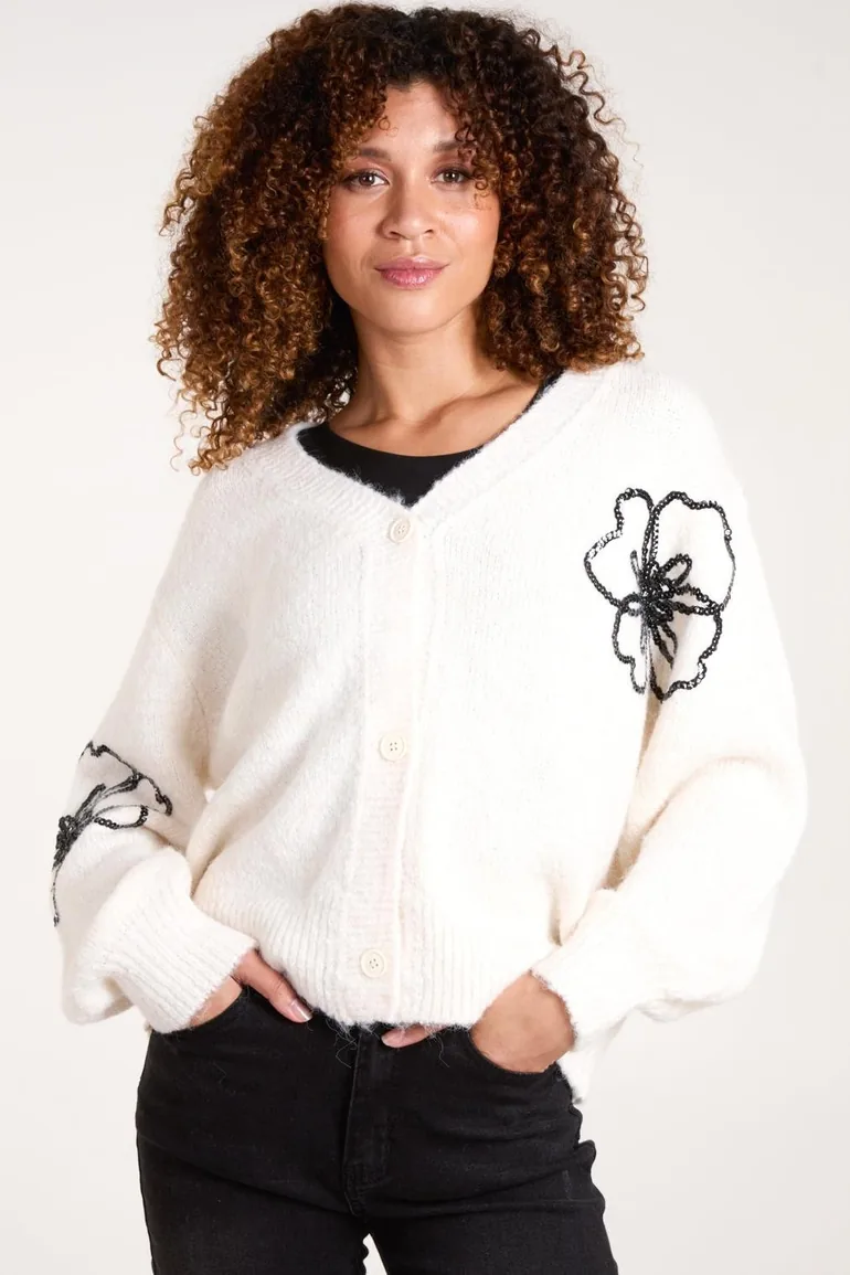 Flower Embroidery Cardigan