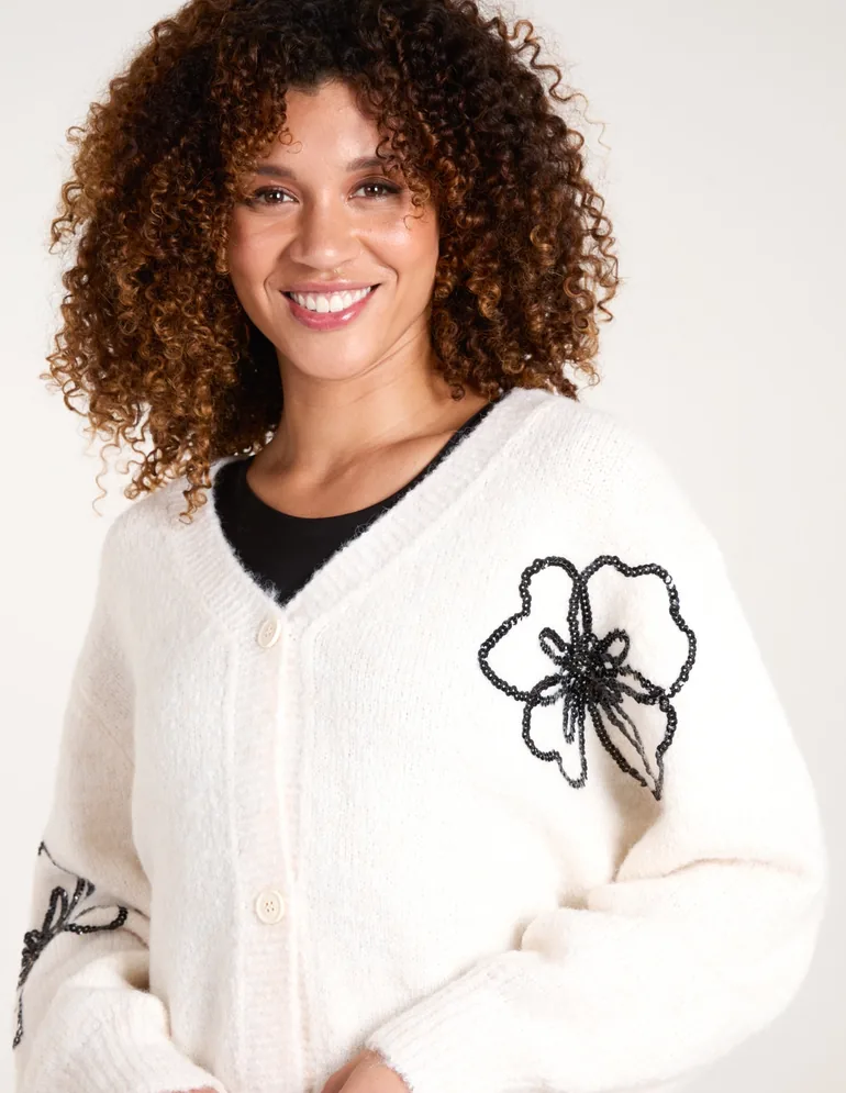 Flower Embroidery Cardigan - 3