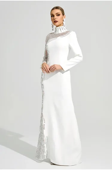 Venturi White Diamond Formal Dress