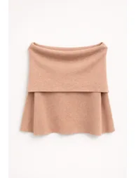 MIXRAY Oversized Ribbed Knitwear Blouse with Madonna Collar