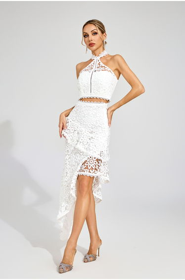 Crofts White Lace Sleeveless Set