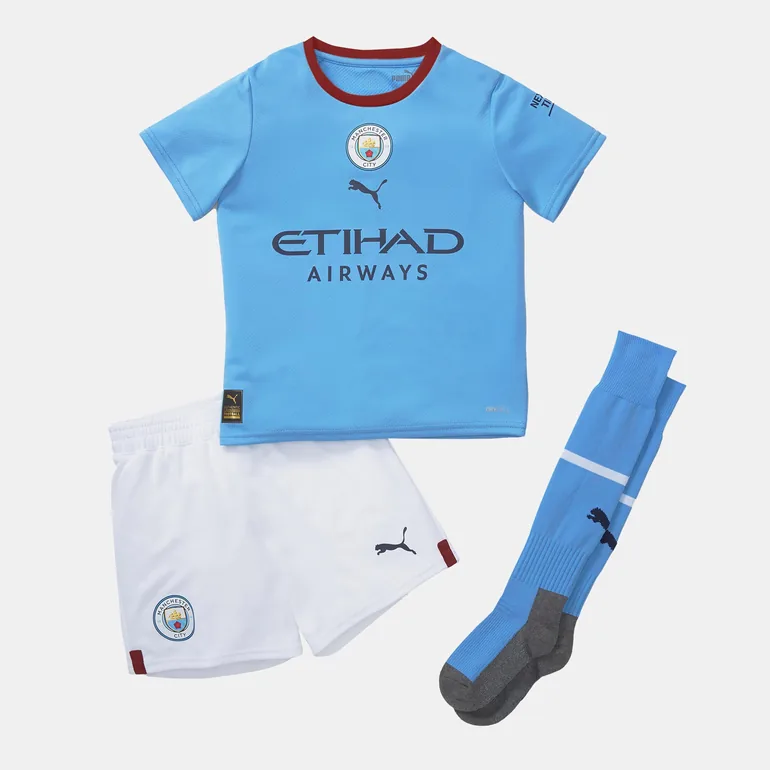 Boy's Puma Junior Manchester City Fc Home Mini Kit in Blue