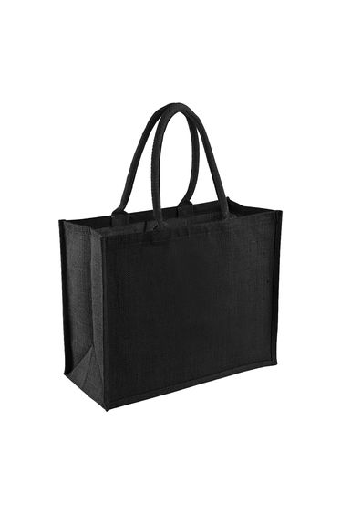 Westford Mill Classic Jute Shopper Bag (21 Litres) - Black/Black