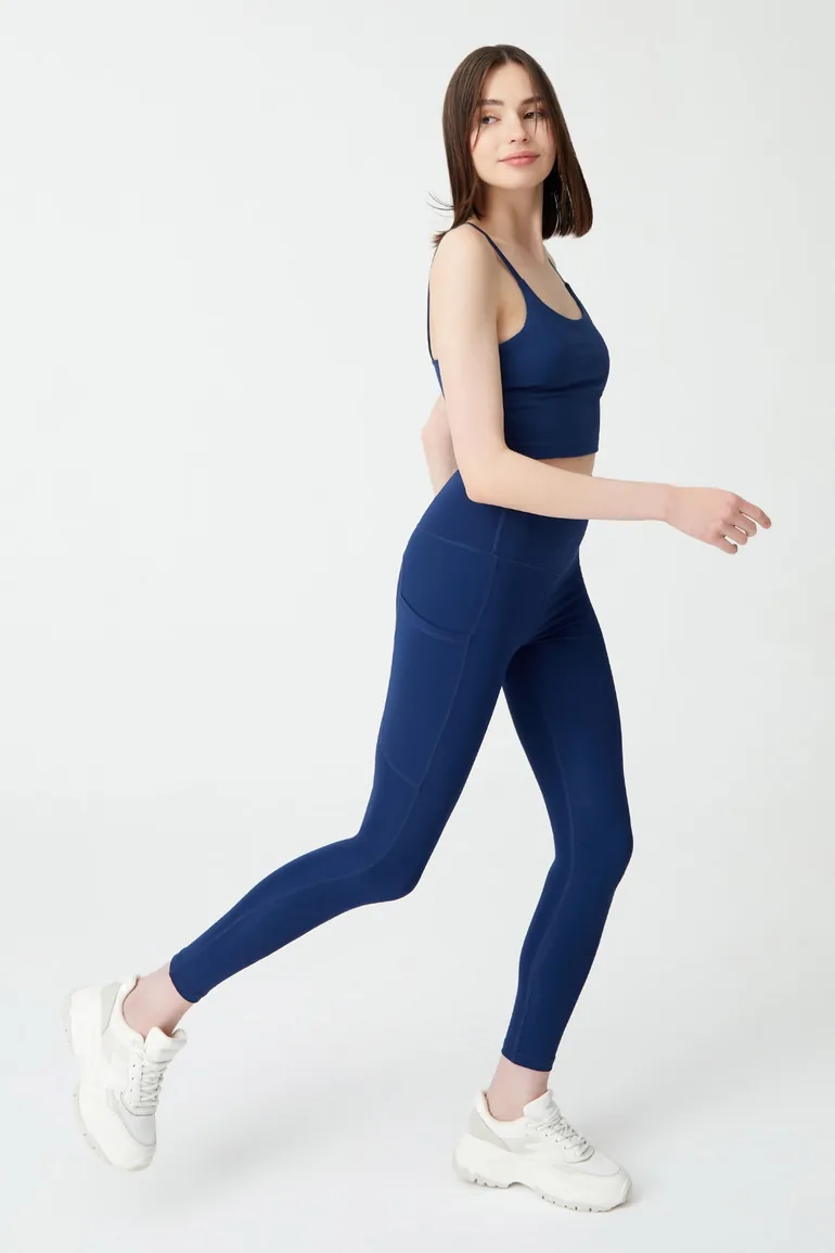Leggings - Dark blue - High Waist - 2