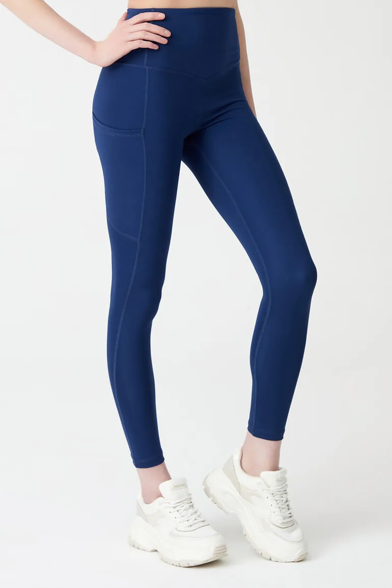 Leggings - Dark blue - High Waist - 1