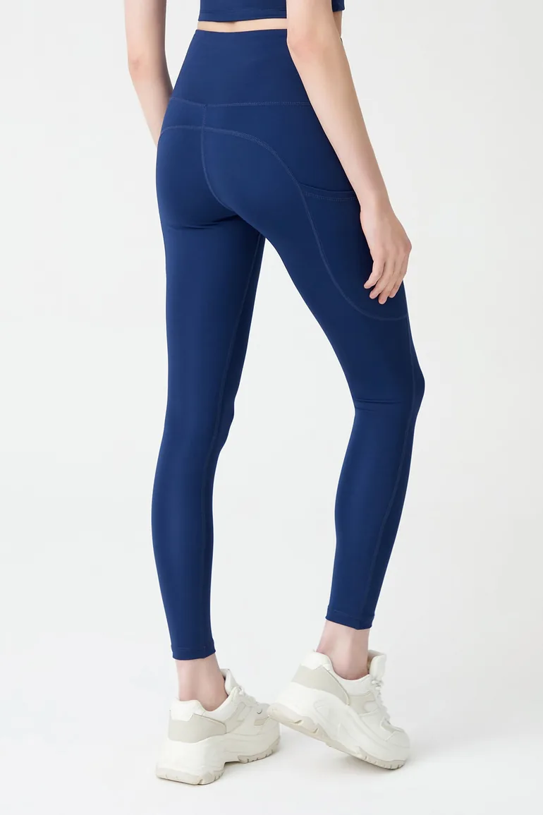 Leggings - Dark blue - High Waist