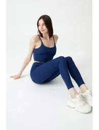 Leggings - Dark blue - High Waist - 3