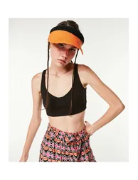 Twist Black Sleeveless Crop Top - 2