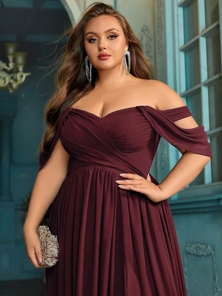 plus size red chiffon dress Cicinia Rust Plus Size Mother Of The Bride Dress Long Chiffon Sheath Floor Length Flowy
