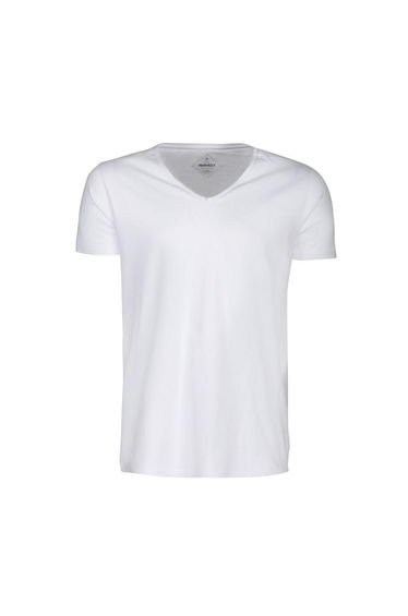 James Harvest Mens Whailford V Neck T-Shirt - White