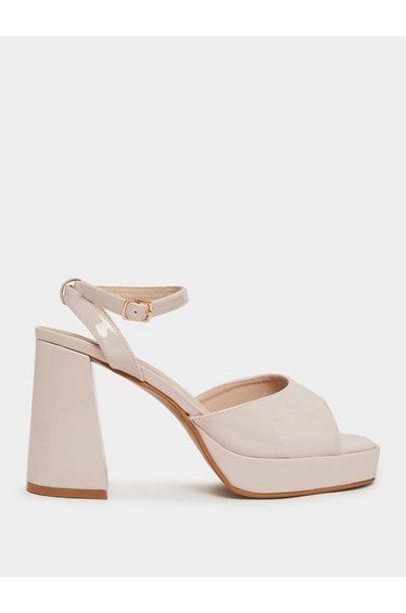 Blush Pink Block Heels Sandals